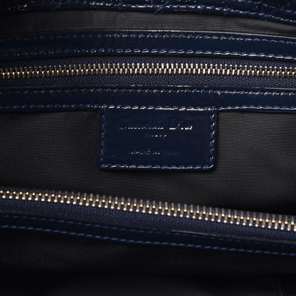 Christian Dior Patent Cannage Large Dior Soft Shopping Tote Navy Blue 7 of 7