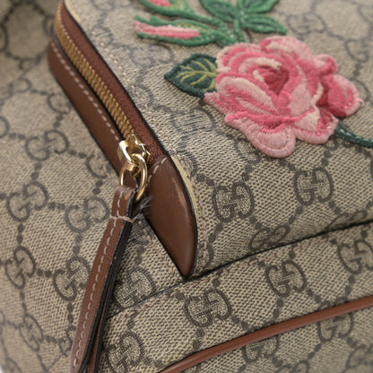 Gucci GG Supreme Monogram Web Butterfly Embroidered Small Day Backpack Red 14 of 15