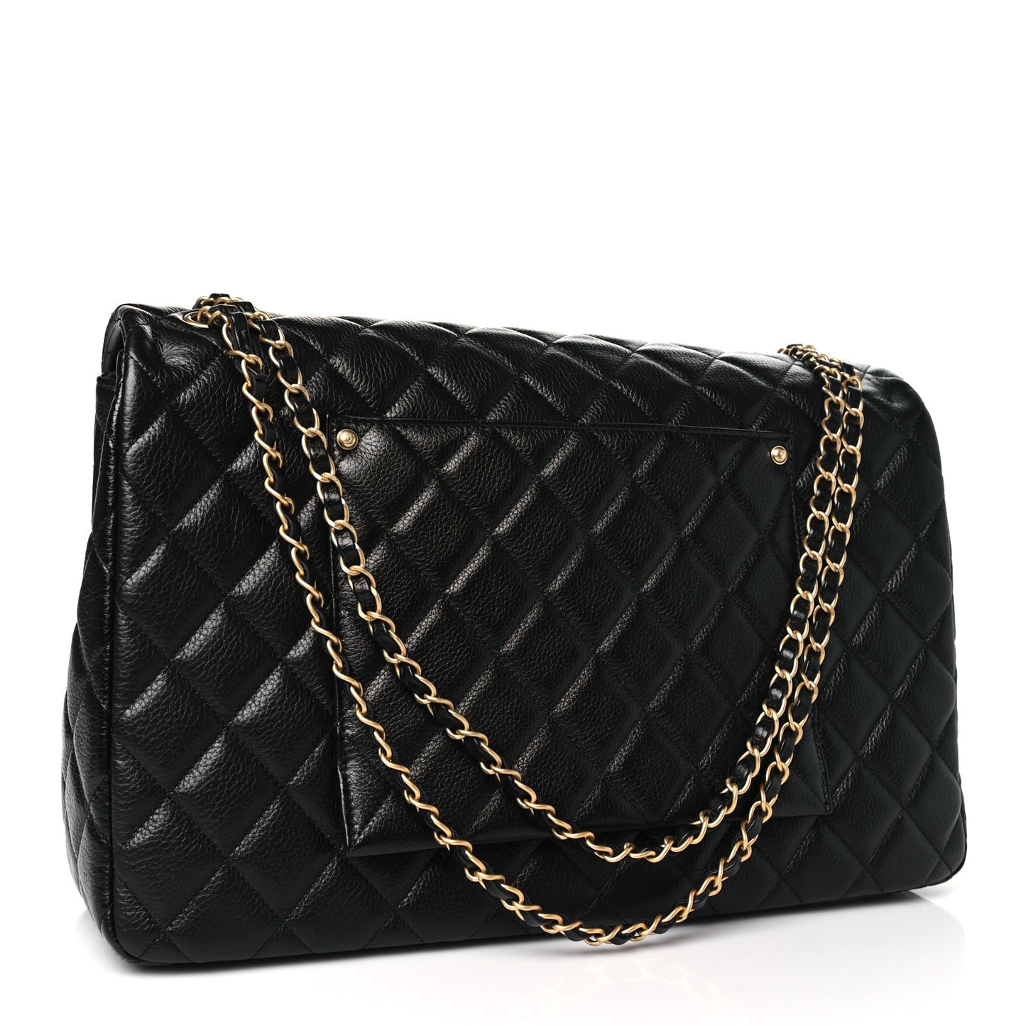 Caviar Quilted XXL Travel Flap Bag Black