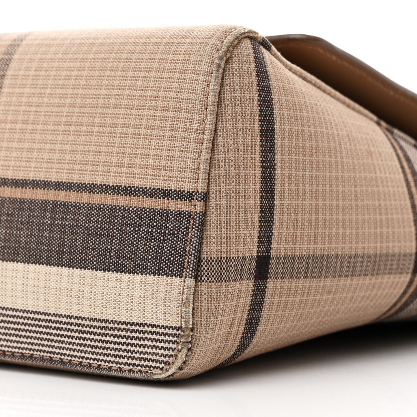 Calfskin Tartan Note Crossbody Bag Light Fawn