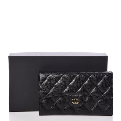 Chanel Caviar Quilted Large Flap Wallet Black 10 of 10