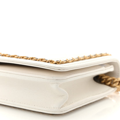 Chanel Caviar Quilted Chain Around Boy Wallet On Chain WOC White 11 of 15