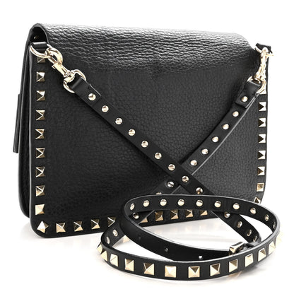 Valentino Garavani Pebbled Calfskin Rockstud Side Slip Crossbody Black 3 of 10