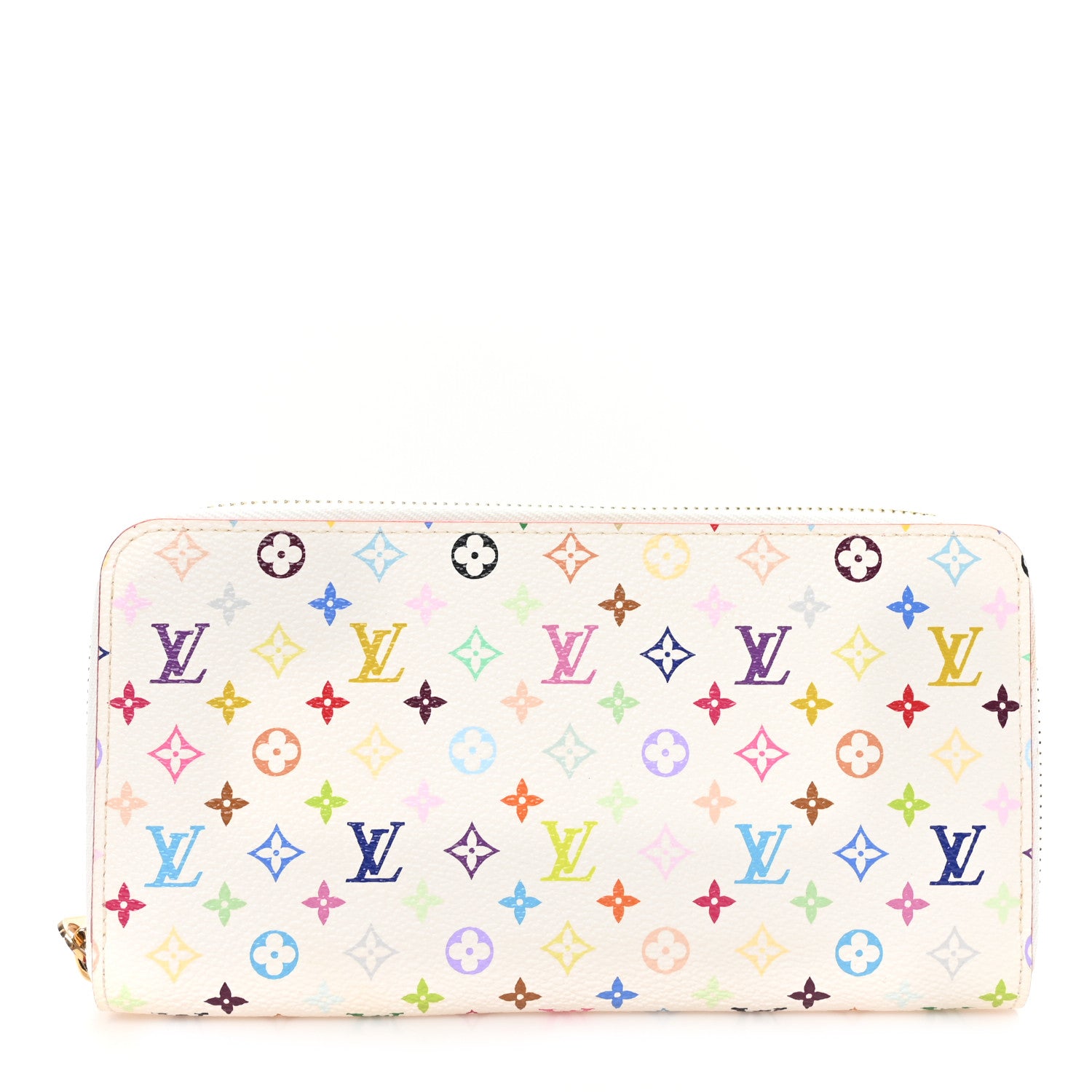 Louis Vuitton Monogram Multicolor Zippy Wallet White Orange 1 of 6