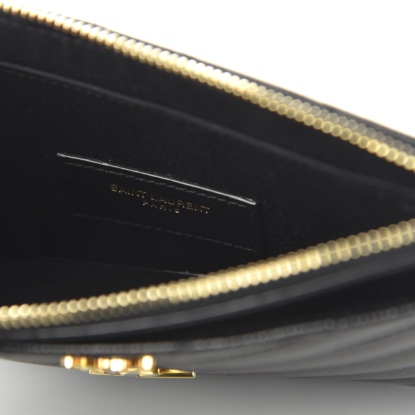 Grain De Poudre Chevron Monogram Pouch Black