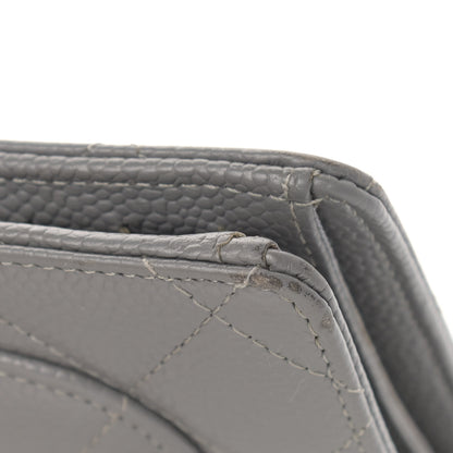 Chanel Caviar Quilted Yen Wallet Grey 10 of 12