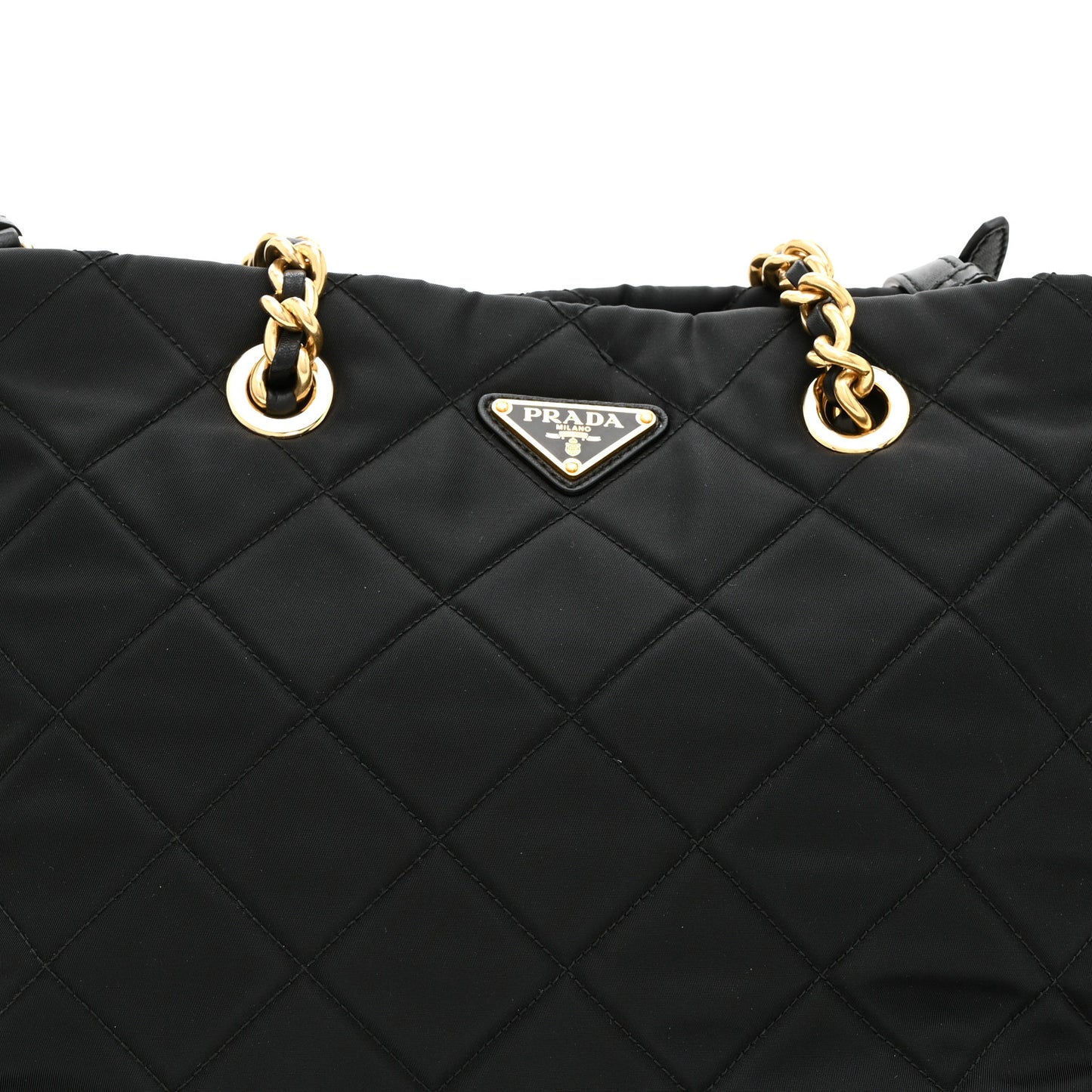 Nylon Tessuto Impuntu Quilted Tote Black