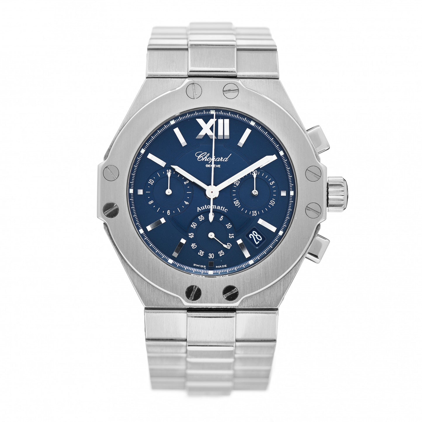 Stainless Steel 38mm St. Mortiz Chronograph Automatic Watch Blue
