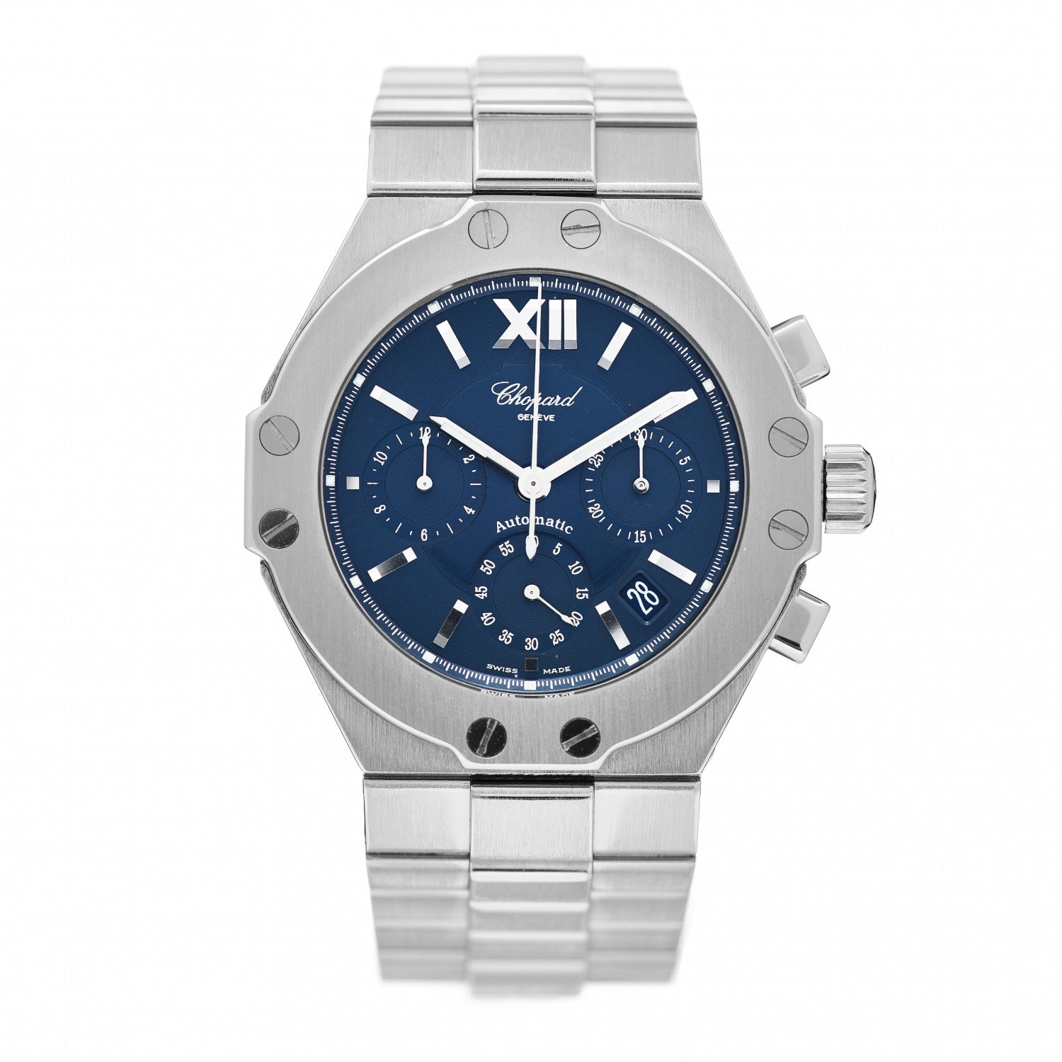 Chopard Stainless Steel 38mm St. Mortiz Chronograph Automatic Watch Blue 1 of 4