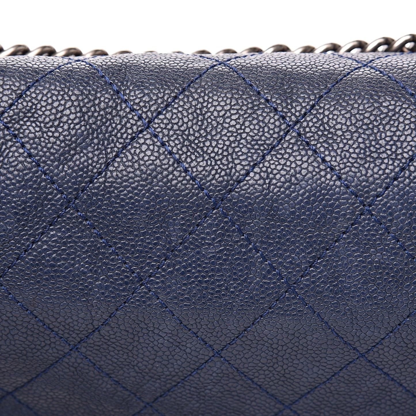 Caviar Quilted Medium Simply CC Flap Blue
