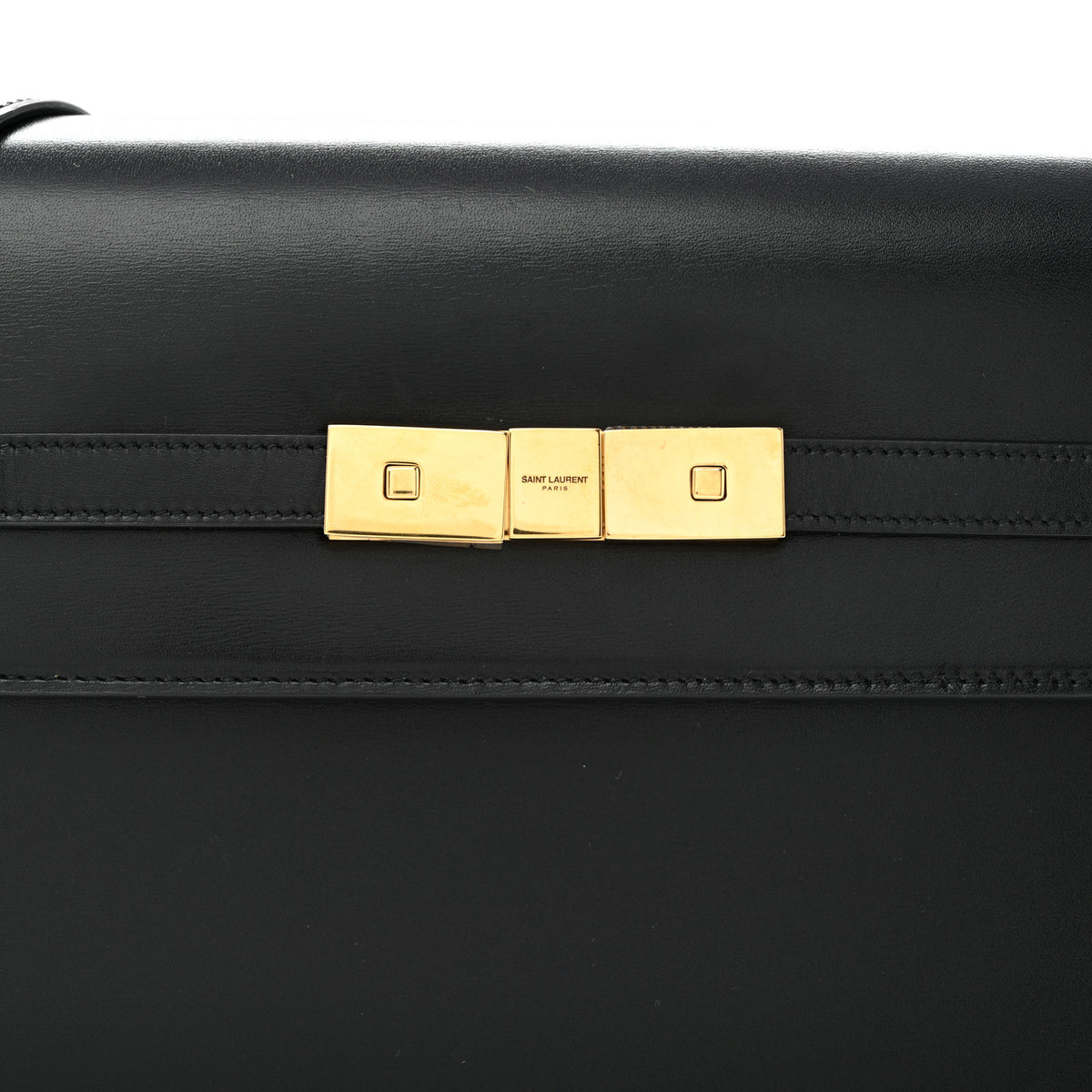 Smooth Calfskin Manhattan Shoulder Bag Black