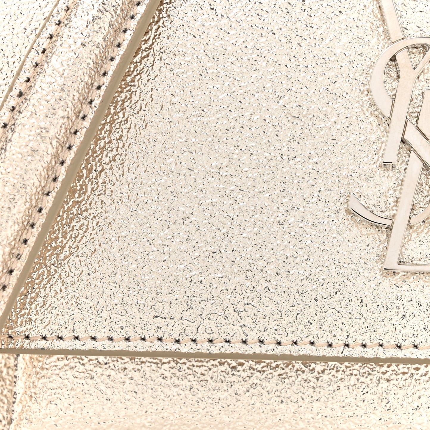 Metallic Crackled Calfskin Monogram Sunset Chain Wallet Gold