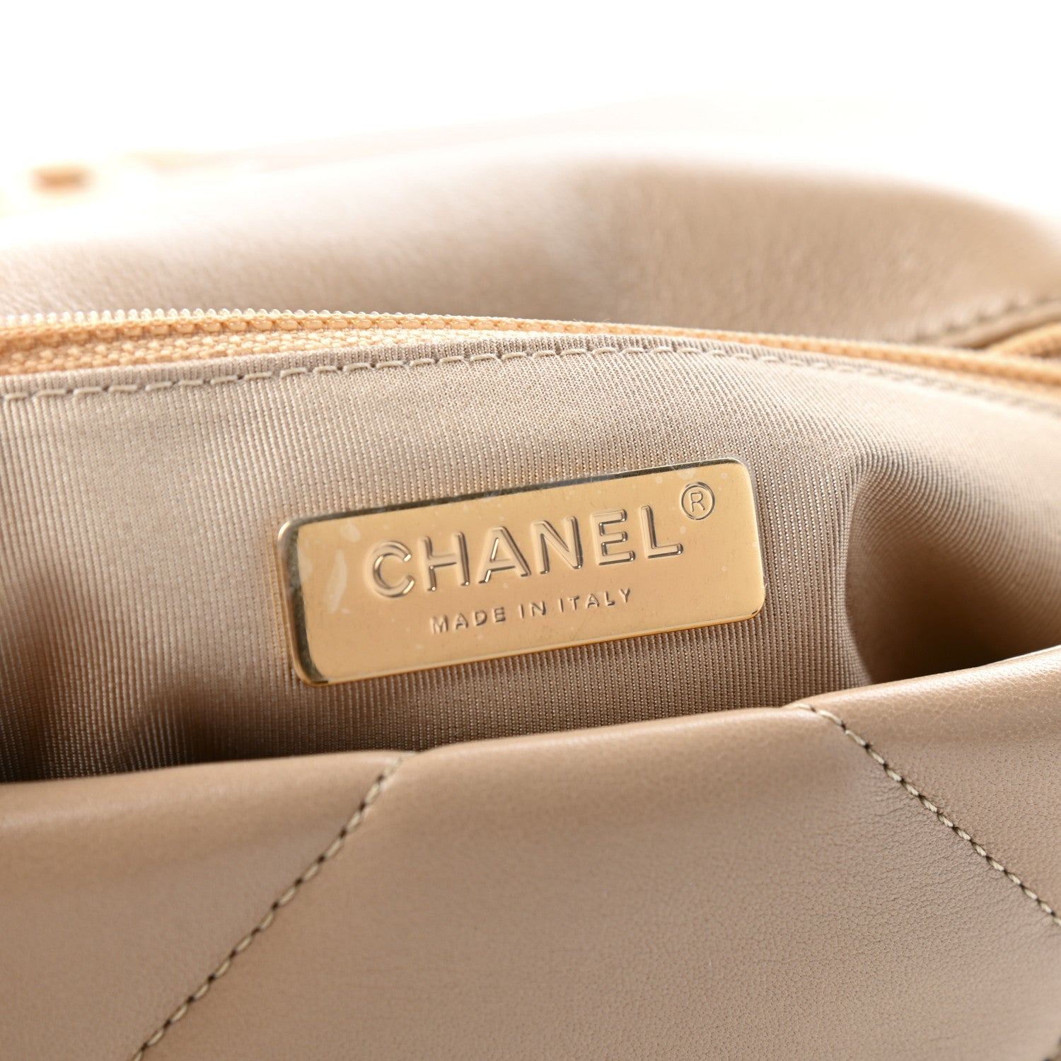 Chanel Lambskin Quilted Medium Chanel 19 Flap Dark Beige 6 of 10