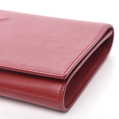 Saint Laurent Calfskin Monogram Large Belle De Jour Clutch Red 9 of 9