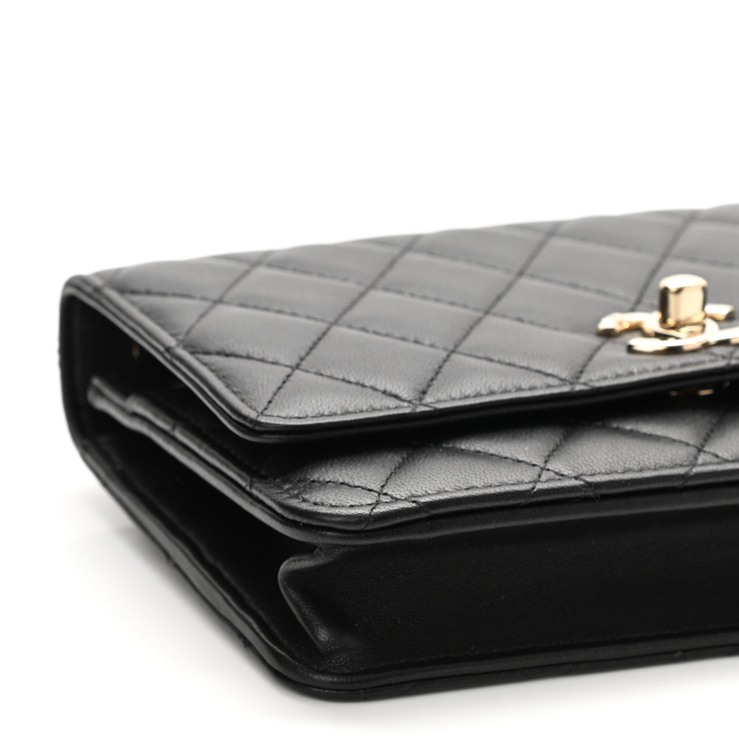 Chanel Lambskin Quilted Trendy CC Wallet On Chain WOC Black 10 of 12