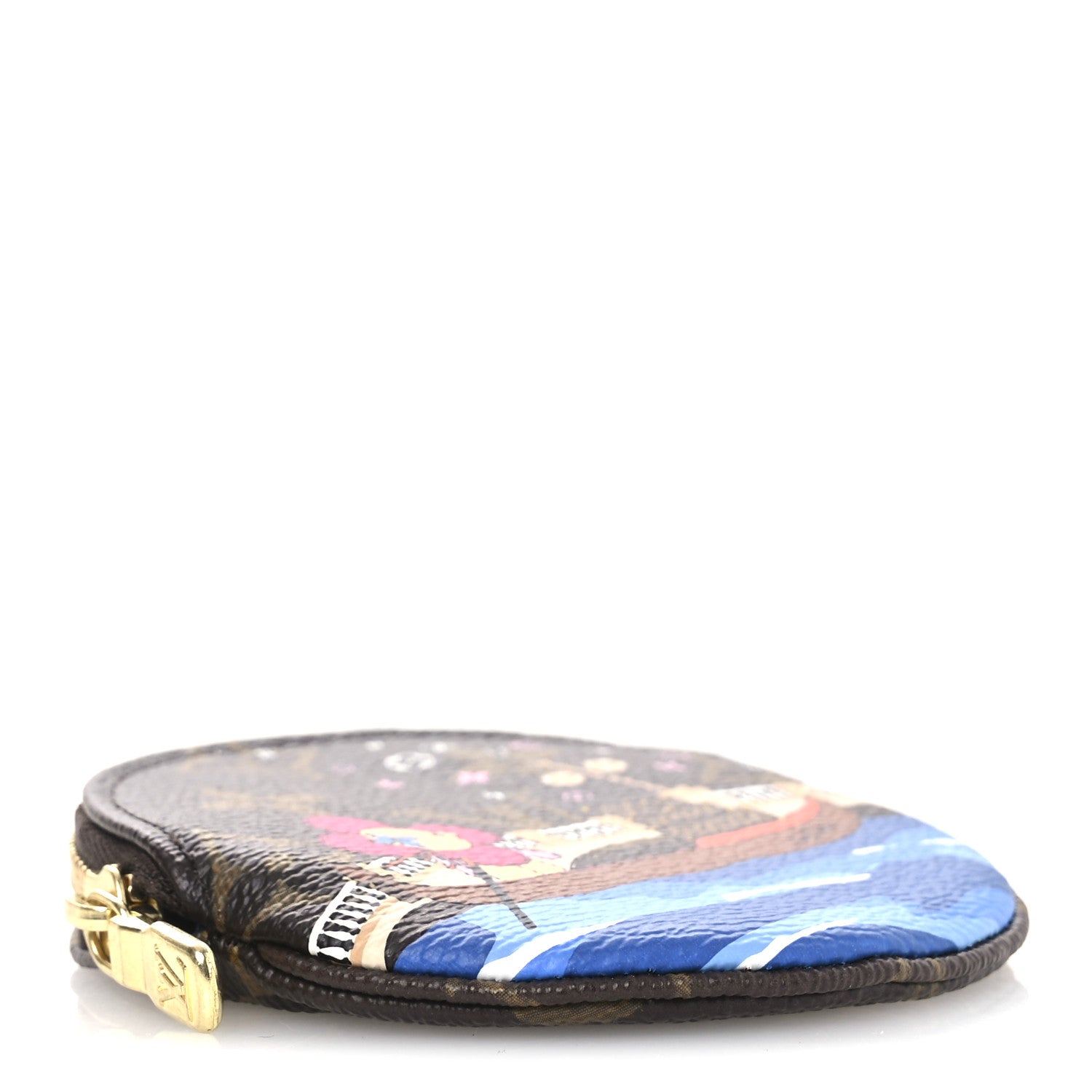 Louis Vuitton Monogram 2019 Christmas Animation Round Coin Purse Blue 4 of 8