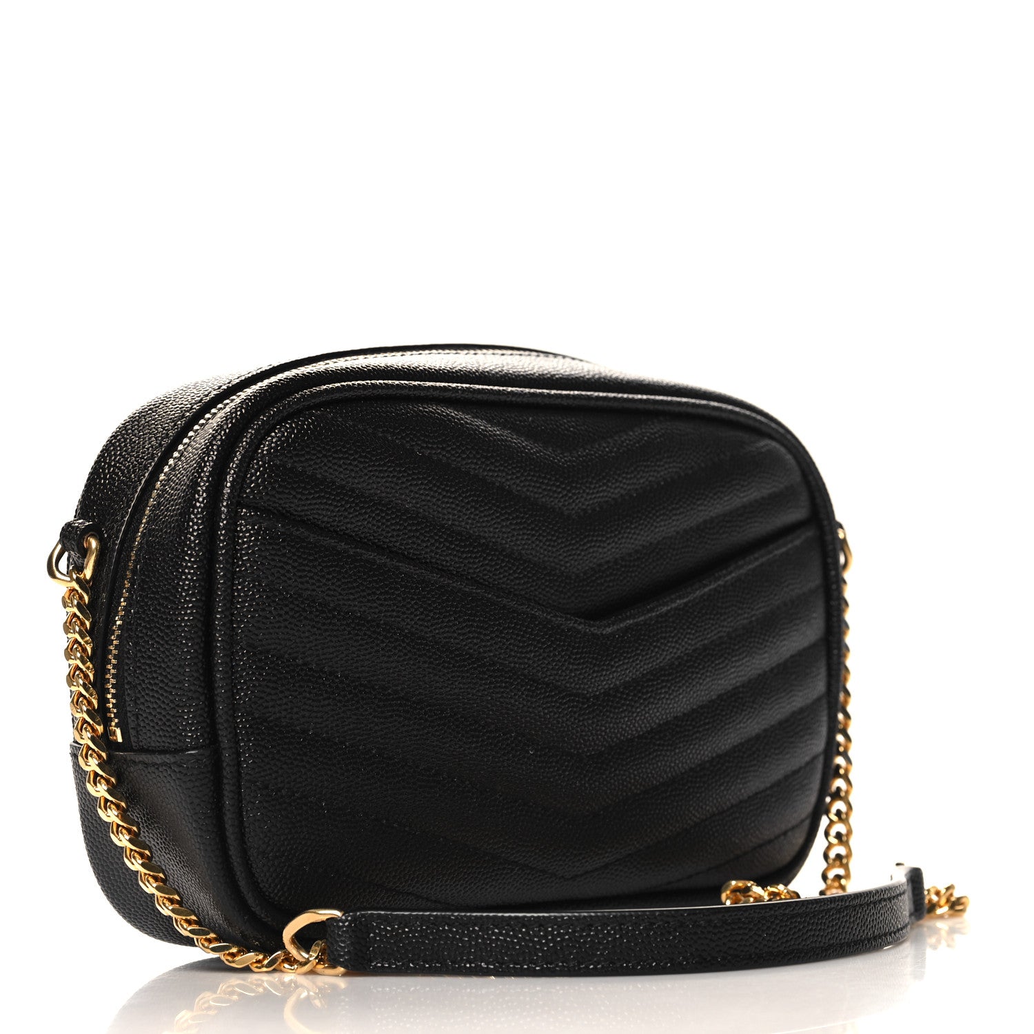 Saint Laurent Grain De Poudre Matelasse Monogram Mini Lou Camera Bag Black 3 of 11