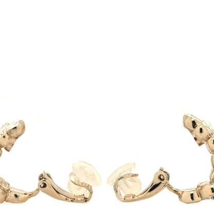 Chanel Crystal CC Hoop Earrings Gold 3 of 4