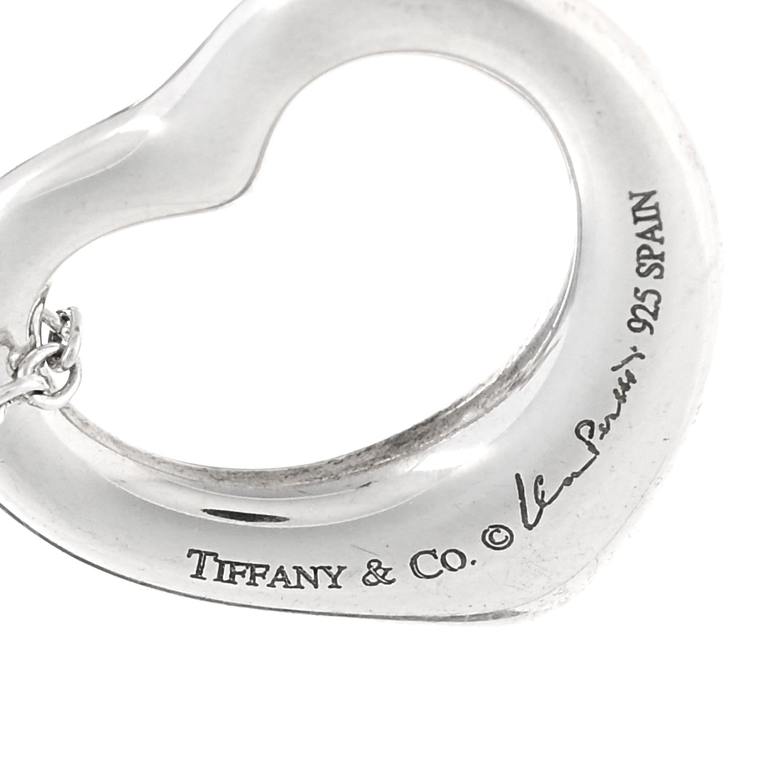 Tiffany Sterling Silver 16mm Elsa Peretti Open Heart Pendant Necklace 4 of 4
