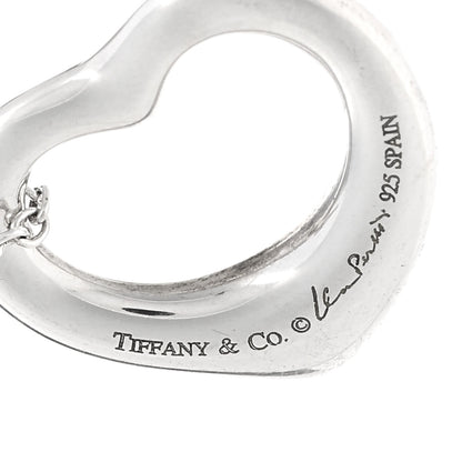 Tiffany Sterling Silver 16mm Elsa Peretti Open Heart Pendant Necklace 4 of 4