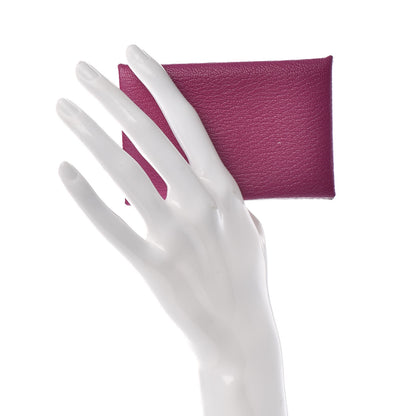 Hermes Chevre Mysore Calvi Card Case Rose Pourpre 2 of 6