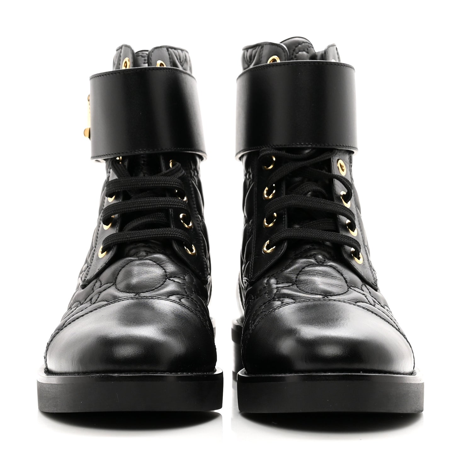 Calfskin Embossed Wonderland Ranger Boots 37 Black