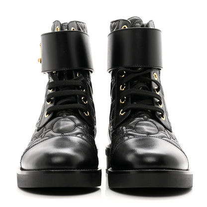 Louis Vuitton Calfskin Embossed Wonderland Ranger Boots 37 Black 2 of 8