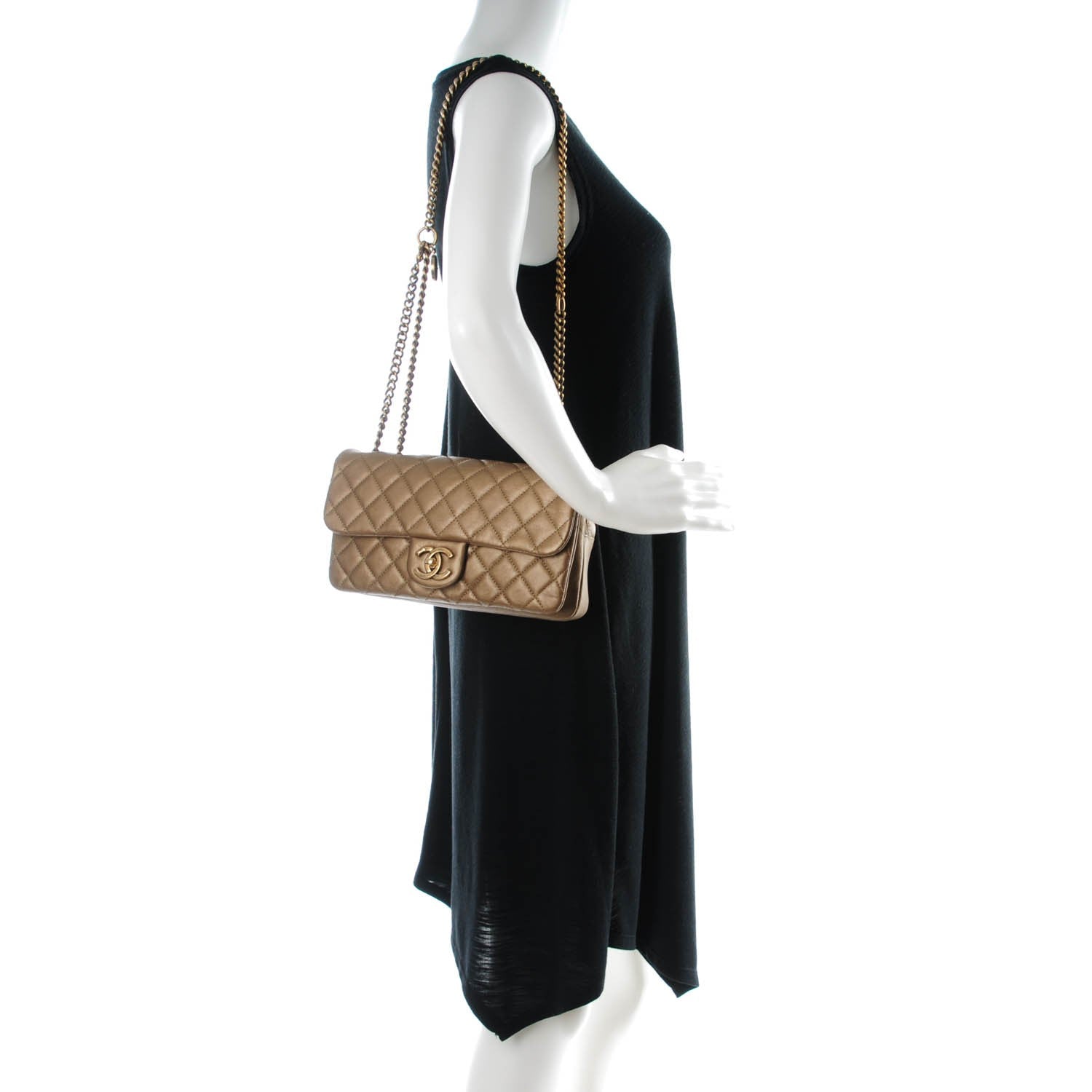 Chanel Calfskin CC Crown Small Flap Gold 2 of 10