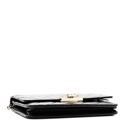 Chanel Caviar Quilted Golden Class Wallet On Chain WOC Black 4 of 12