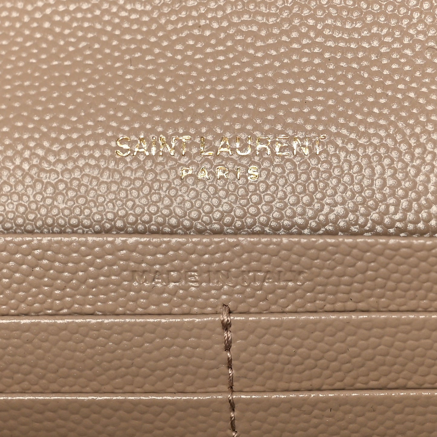 Grain De Poudre Matelasse Chevron Monogram Flap Wallet Dark Beige