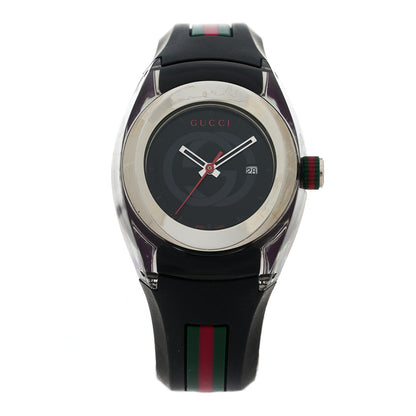 Gucci Stainless Steel Rubber 36mm Sync Web Quartz Watch Black 1 of 4