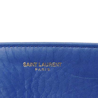 Saint Laurent Calfskin Suede Reversible East West Shopper Tote Royal Blue Black 8 of 10