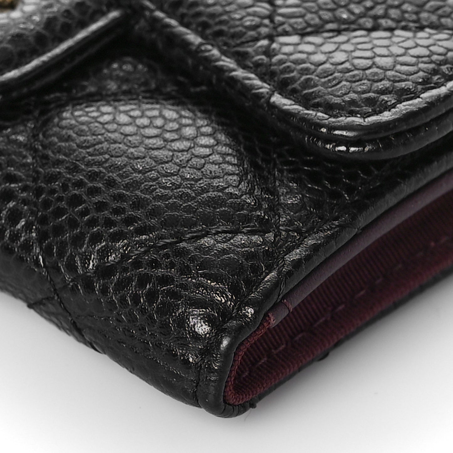 Caviar Quilted 6 Key Holder Black