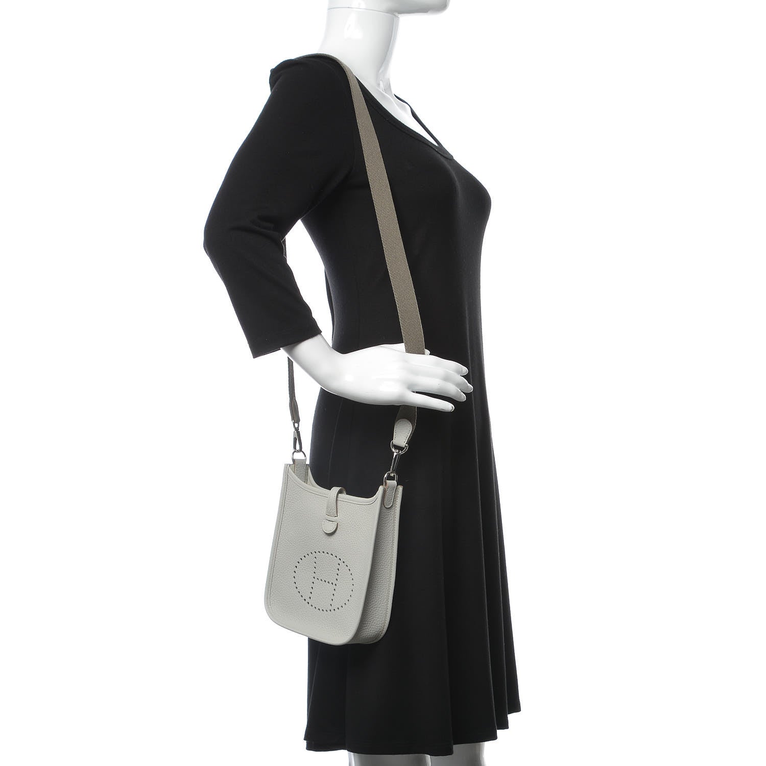 Hermes Taurillon Clemence Amazone Evelyne TPM Gris Perle Etain 2 of 9