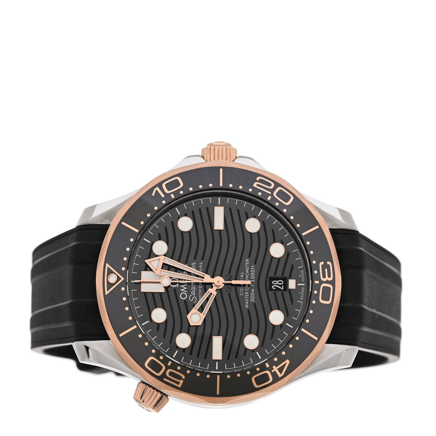 Stainless Steel 18K Sedna Gold Rubber 42mm Seamaster Diver 300M Co-Axial Master Chronometer Automatic Watch Black 210.22.42.20.01.002