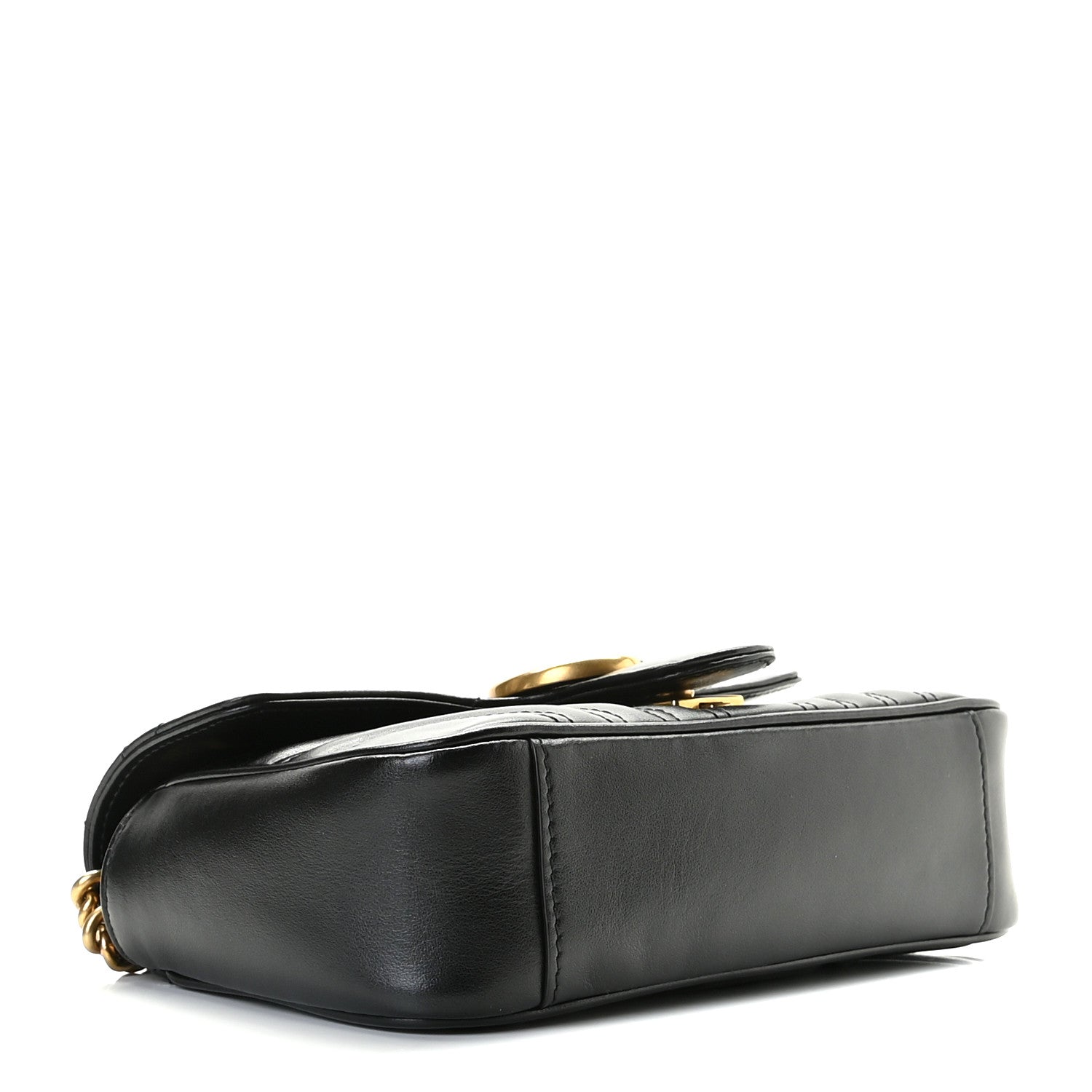 Gucci Calfskin Matelasse Mini GG Marmont Shoulder Bag Black 4 of 10