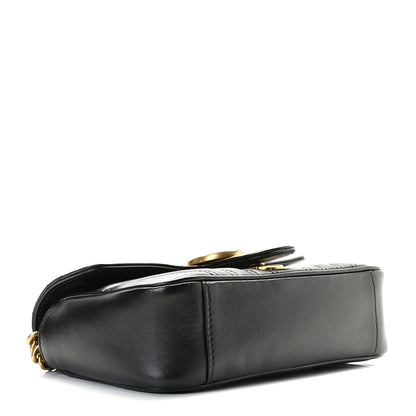 Gucci Calfskin Matelasse Mini GG Marmont Shoulder Bag Black 4 of 10