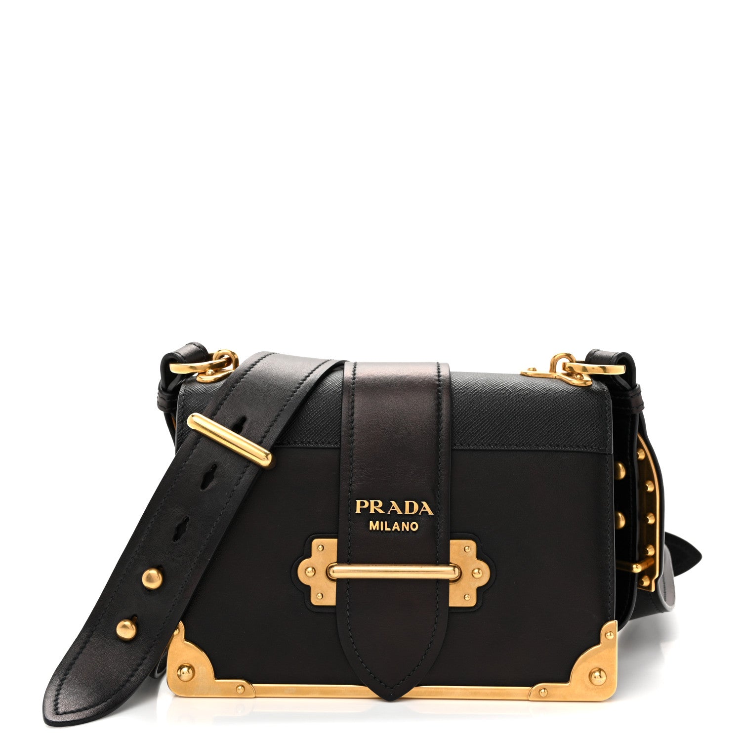 Prada City Calf Saffiano Cahier Bag Black 1 of 9