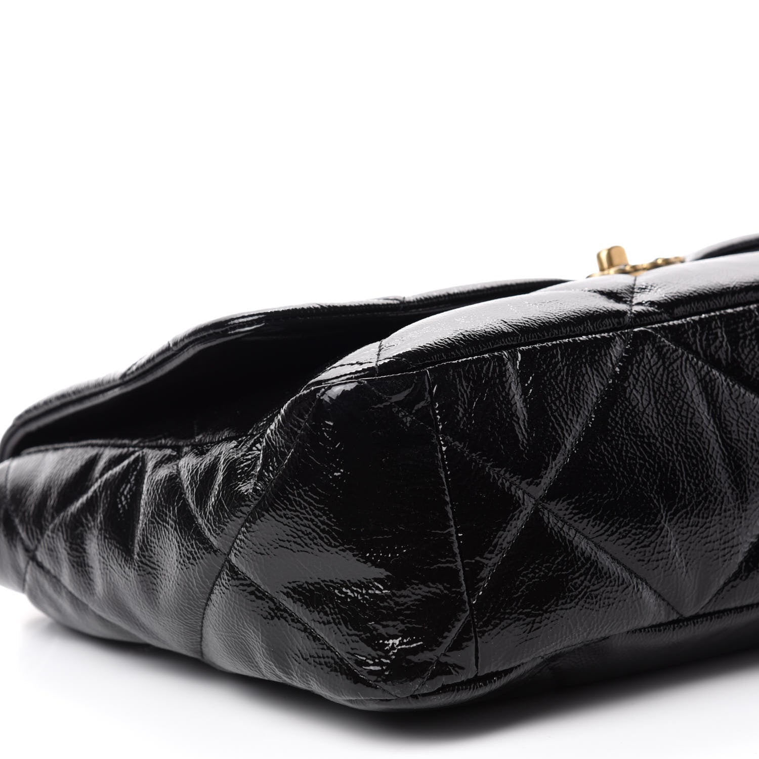 Chanel Shiny Crumpled Calfskin Quilted Maxi 19 Flap Black 6 of 10