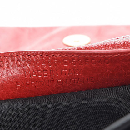 Balenciaga Agneau Giant 12 Gold Hardware Envelope Strap Clutch Rouge Lipstick 7 of 7