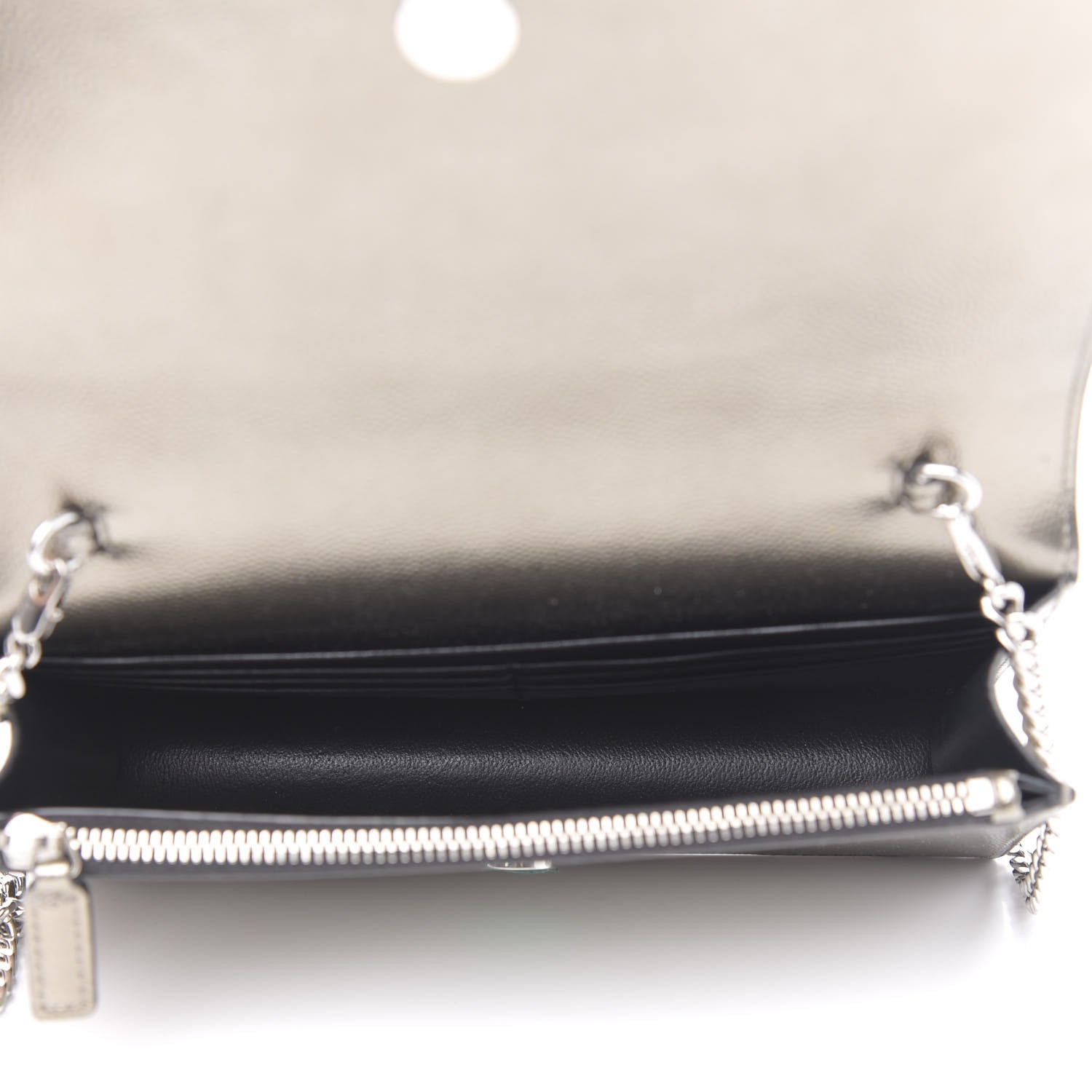 Saint Laurent Grain De Poudre Classic Monogram Kate Tassel Chain Wallet Piombo 5 of 9