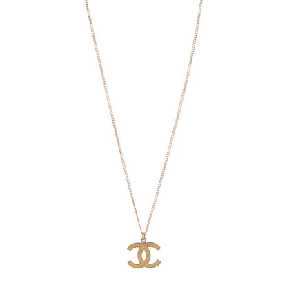 Chanel Glitter Enamel CC Pendant Necklace Gold 1 of 5