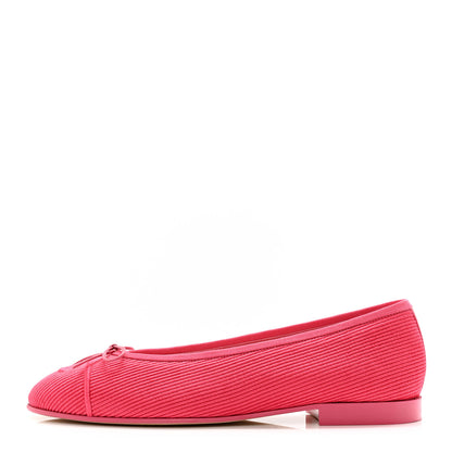 Chanel Embroidered Fabric Cap Toe CC Ballerina Flats 41 Dark Pink 1 of 9