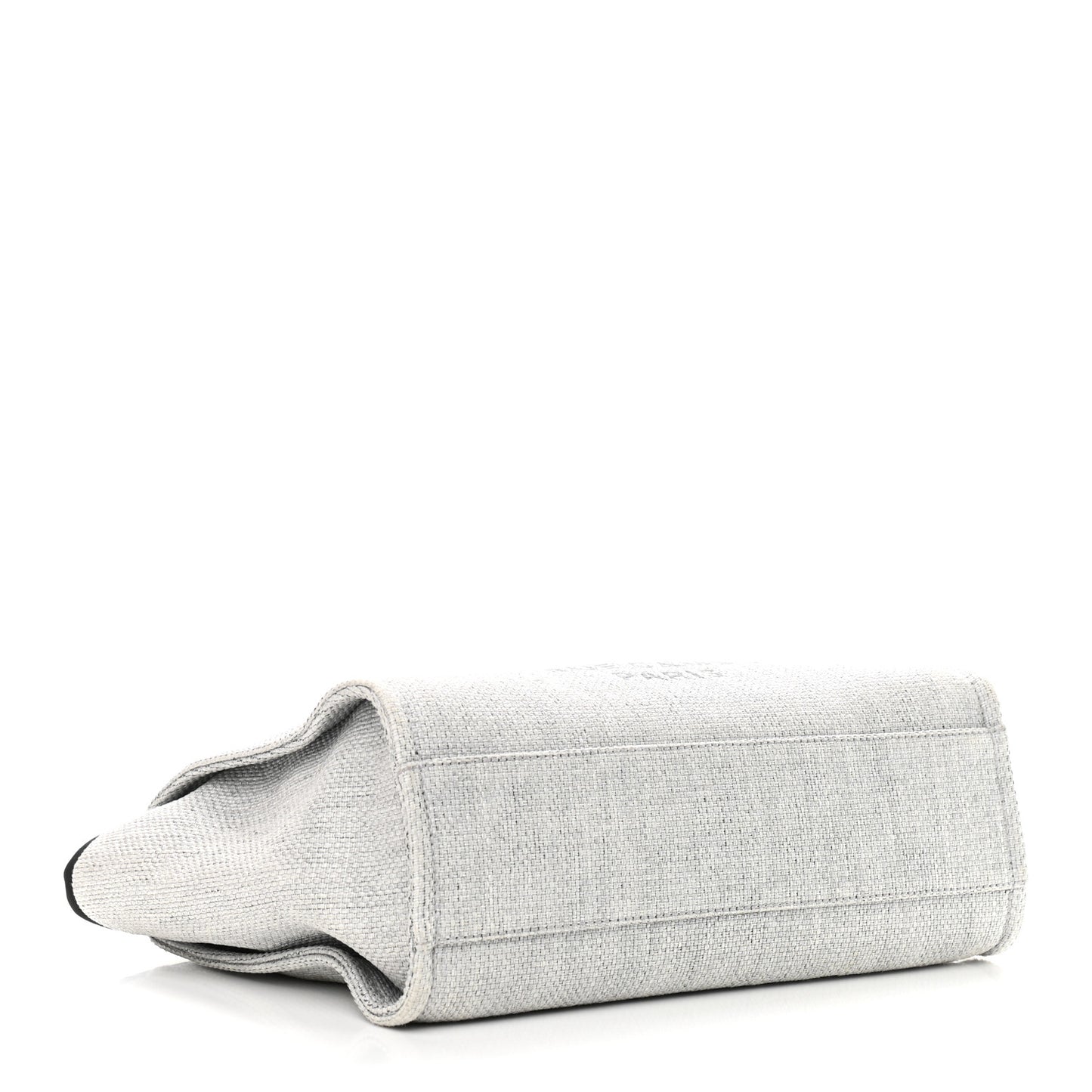 Woven Straw Raffia Small Deauville Tote Grey