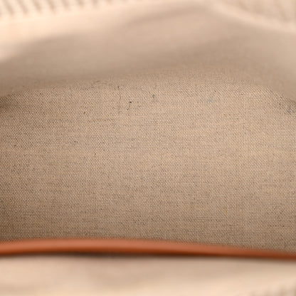 Celine Canvas Calfskin Striped Triomphe Small Cabas Beige 11 of 12