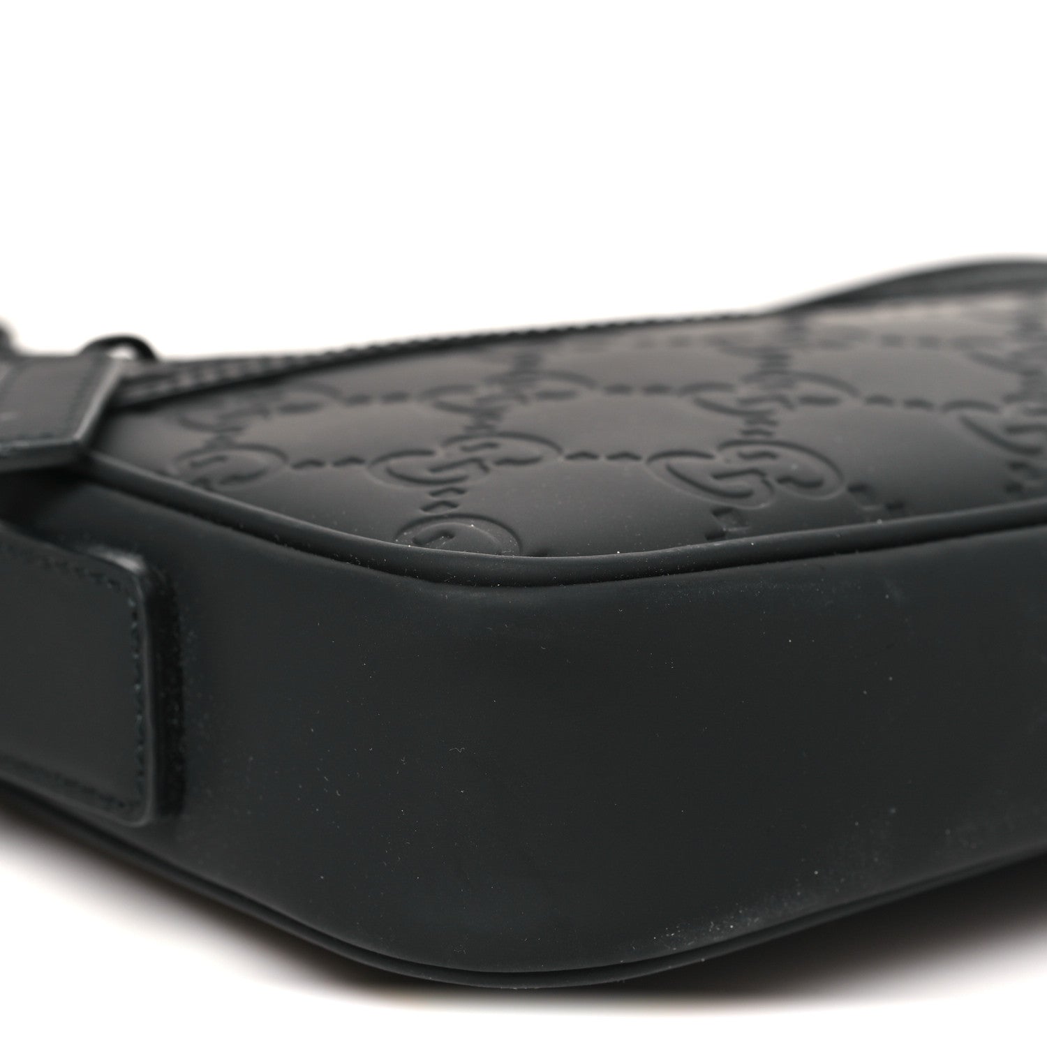 Gucci Rubber Effect Monogram GG Crossbody Bag Black 9 of 10