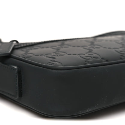 Gucci Rubber Effect Monogram GG Crossbody Bag Black 9 of 10