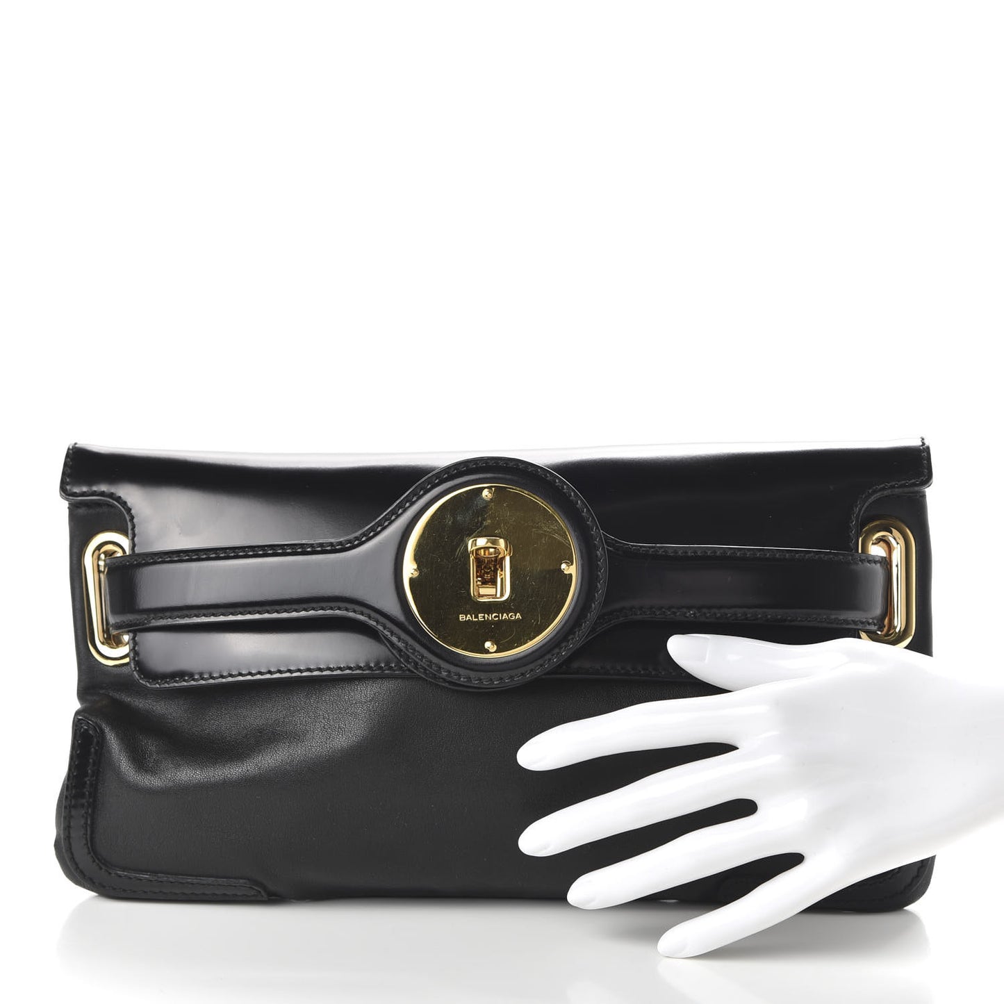 Calfskin Lune Clutch Black
