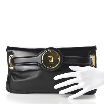 Balenciaga Calfskin Lune Clutch Black 2 of 10