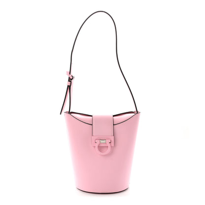 Salvatore Ferragamo Calfskin Small Trifolio Bucket Shoulder Bag Cheerleader Pink 1 of 11